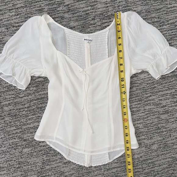 New Reformation Delevan Top in Gossamer Cream Size 6 - Picture 7 of 12